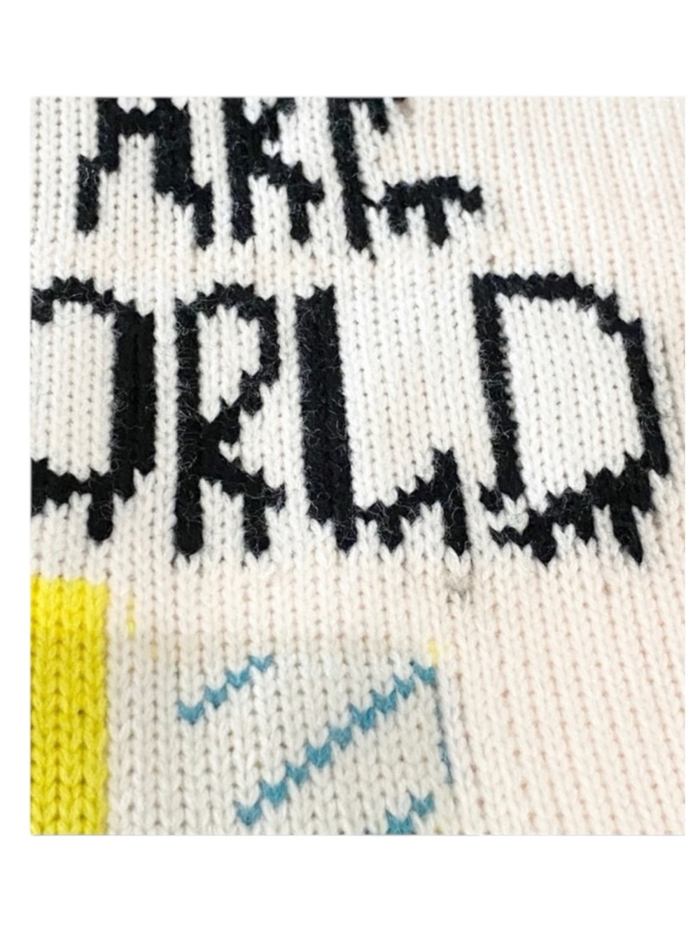 VHTF: new UNIF ♱ You Are My World FTW Sweater ♱ Cozy Intarsia Knit ♱ Ivory Pink - Picture 8 of 16